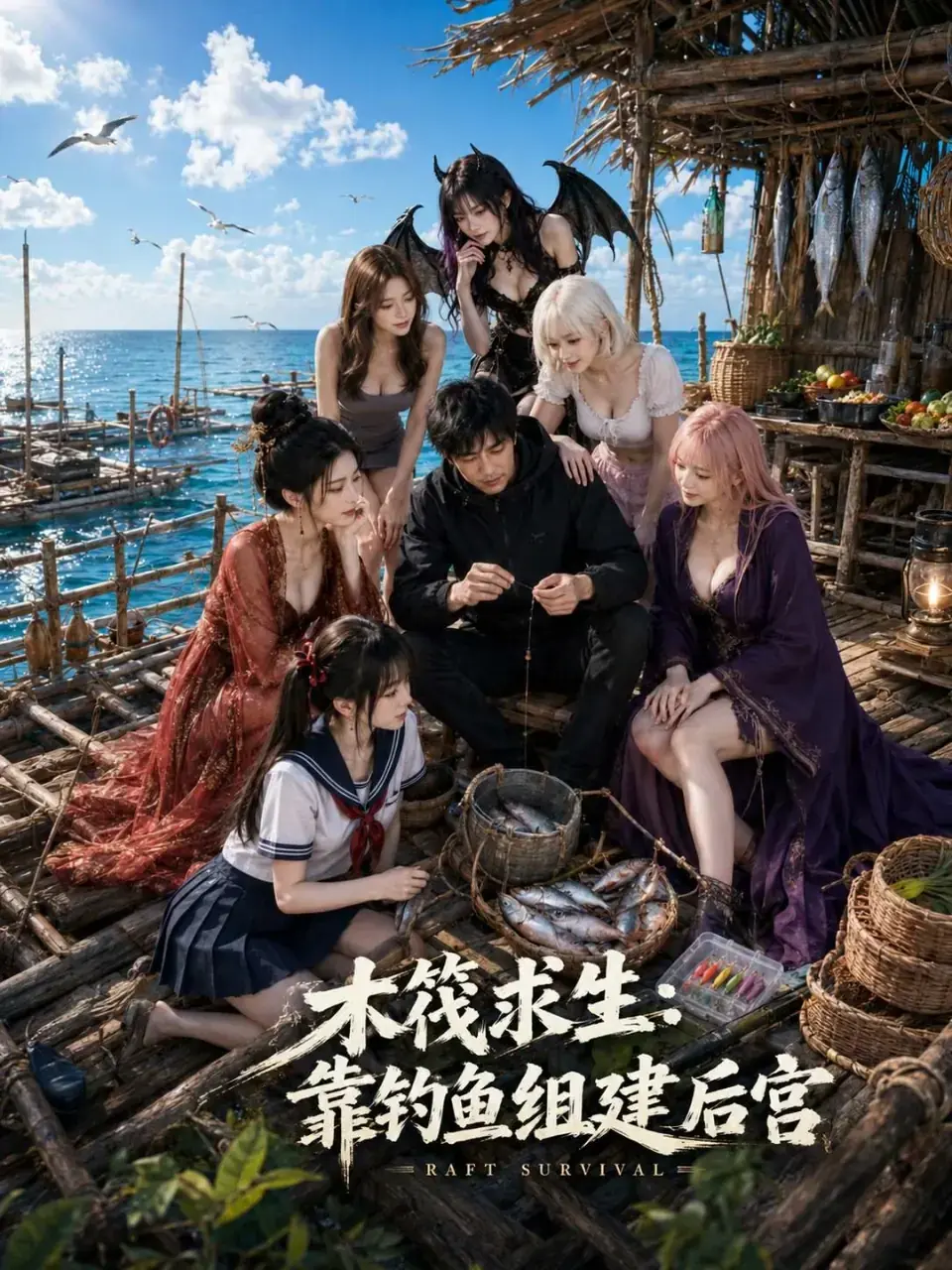 木筏求生：靠钓鱼组建后宫 · 第1季封面背景